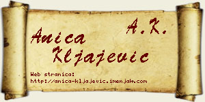 Anica Kljajević vizit kartica